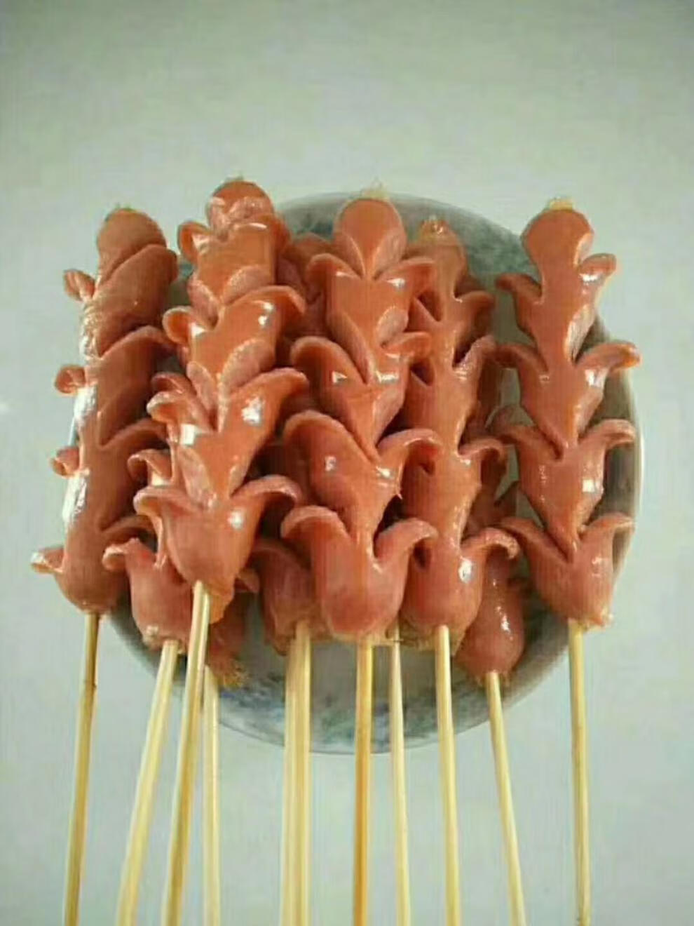 fghgf 淀粉肠 根开花大香肠麦穗肠街边小吃夜市香肠串烧烤油炸 60g*40