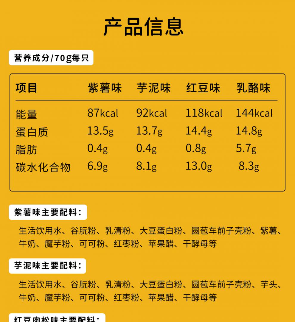 饮食伙计魔芋欧包生酮面包部分卡热量糖代餐饱腹早餐代餐蛋糕 芋泥