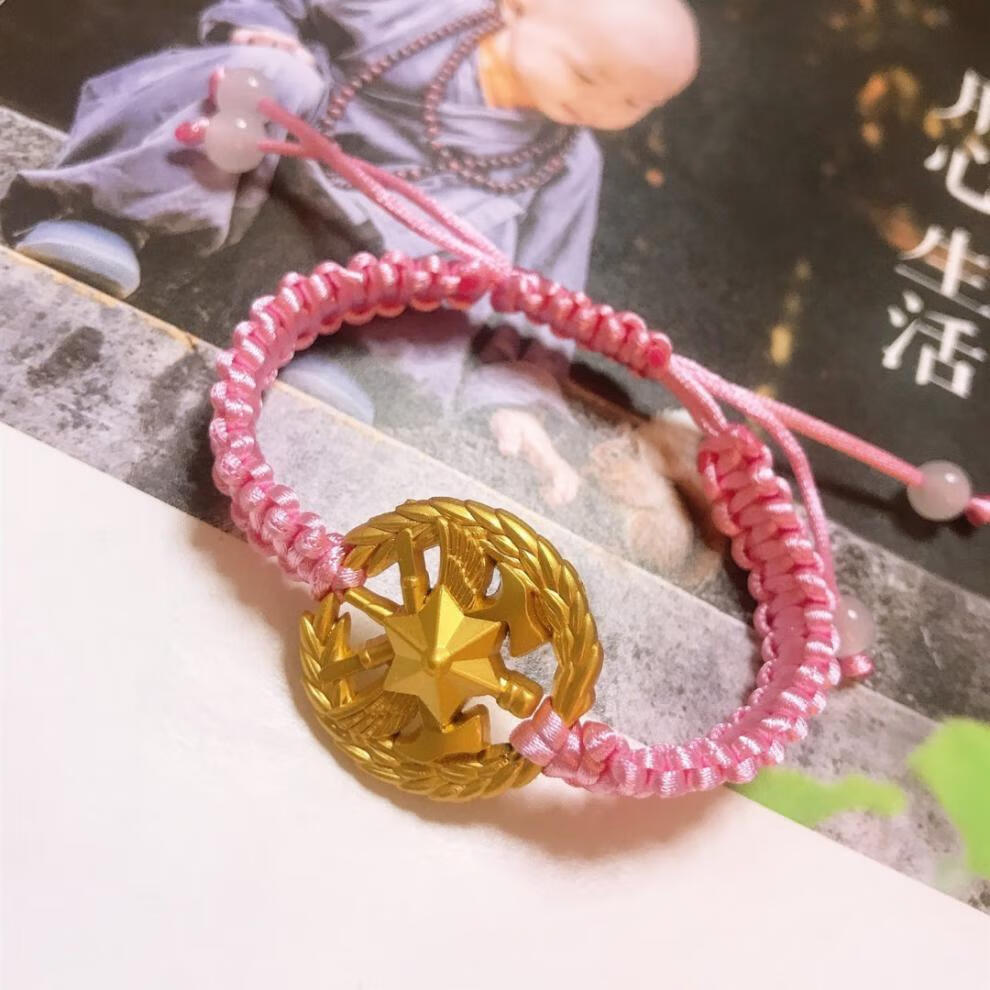 消防领花手绳红绳编织手链异地恋情侣礼物饰品 火焰蓝红绳项链 备注可