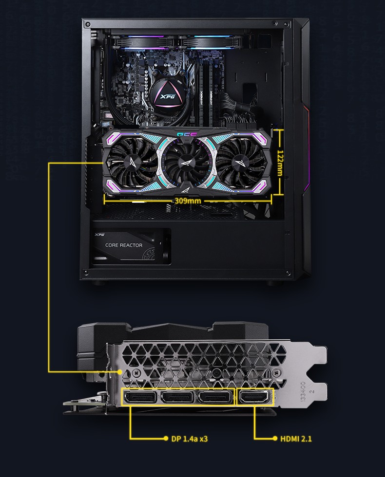 索泰(zotac) rtx 3060ti-8gd6 pgf goc-x显卡/n卡/台式机/游戏/电竞