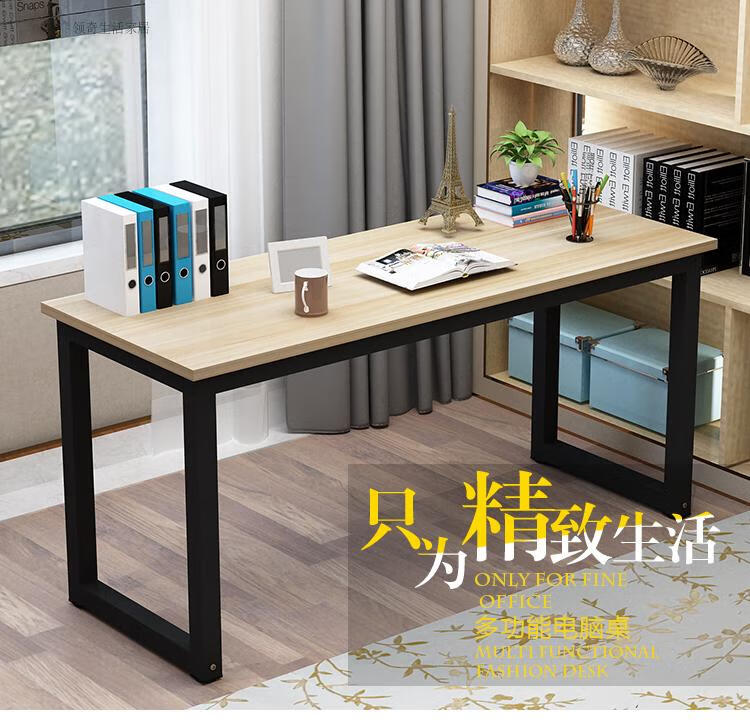 鑫恩理 台式电脑桌长方形黑色桌学习桌简约经济型钢木桌子180cm2米长 定制尺寸请联系客服
