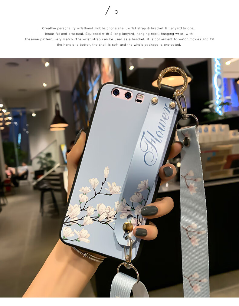 华为p10plus手机壳硅胶女款个性斜挎腕带vky-al00保护套背带可背挂绳