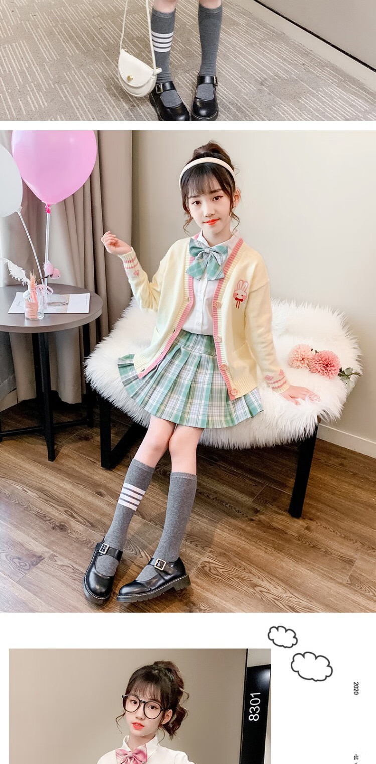 jk制服小学生10小孩岁全套装2020秋季冰激凌秋冬女孩长袖学院风裙
