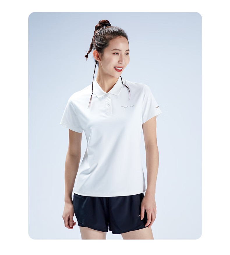 鸿星尔克短袖女运动t恤女装2022夏季半袖polo翻领透气速干t恤衫女