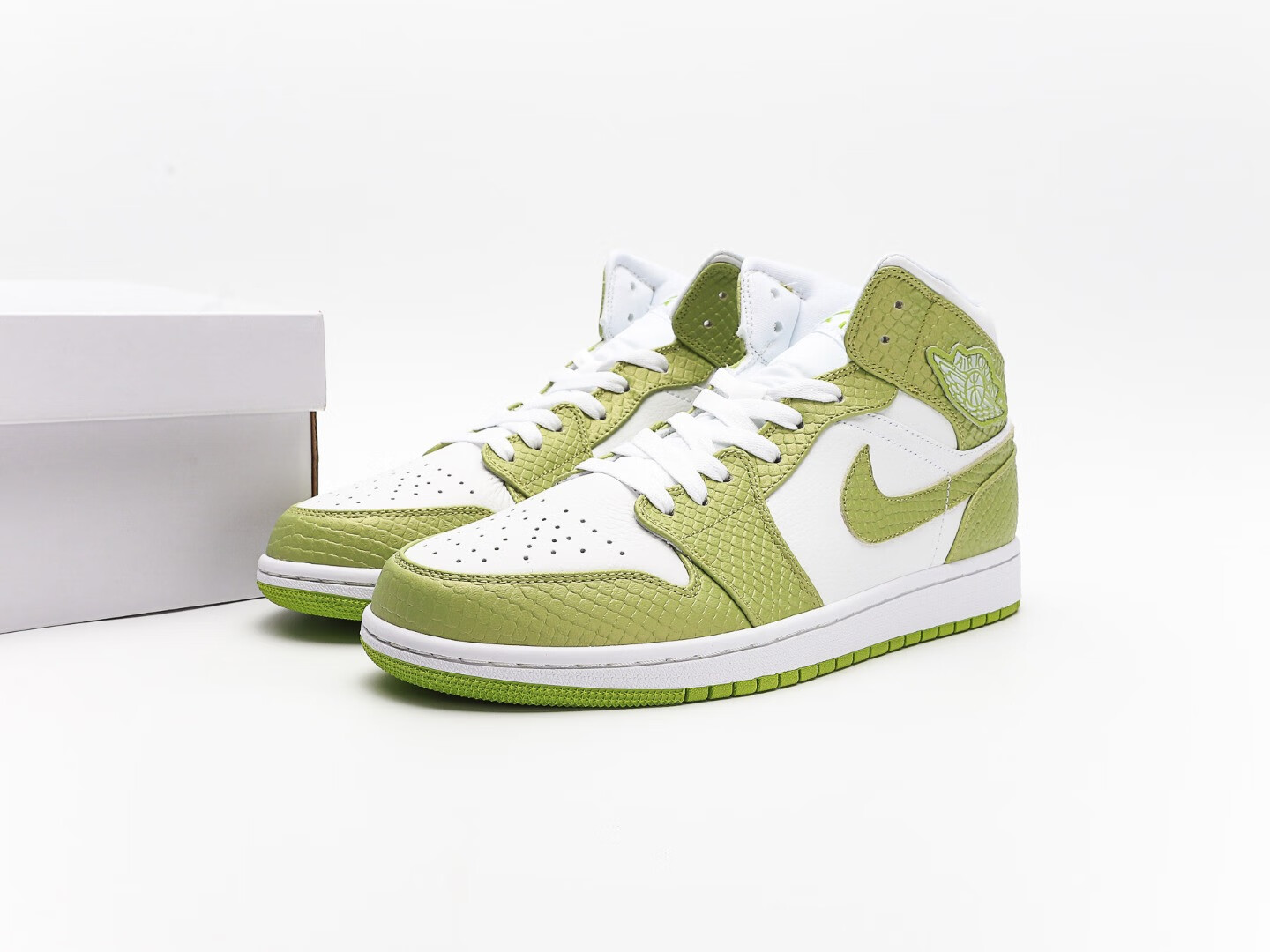 nike耐克高品质同款air aj绿蛇纹板鞋女款春季中帮透气休闲轻便耐磨