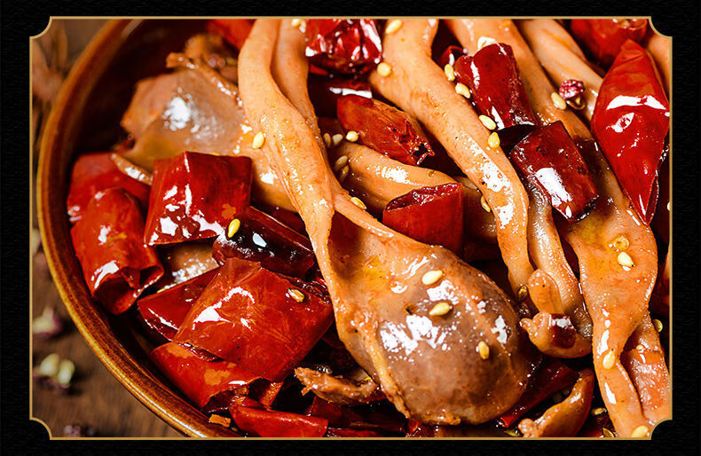 抓财手招牌香辣鸭郡把麻辣鸭肠头四川成都特色美食办公室小吃零食鸭郡