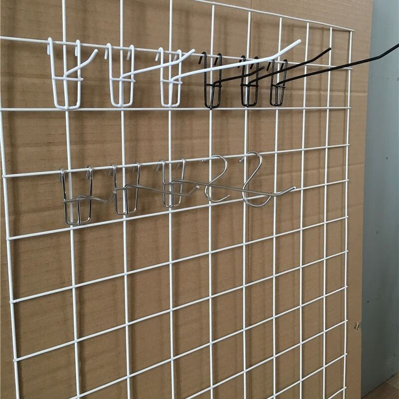 精选网片网格挂钩铁网货架加粗白色网格子铁丝网饰品展示架上墙网