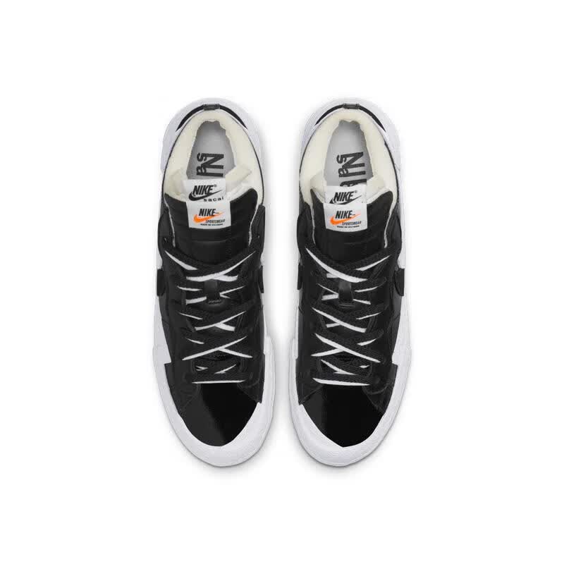 耐克男鞋nike blazer low sacai系列联名黑白解构开拓者运动板鞋 白色