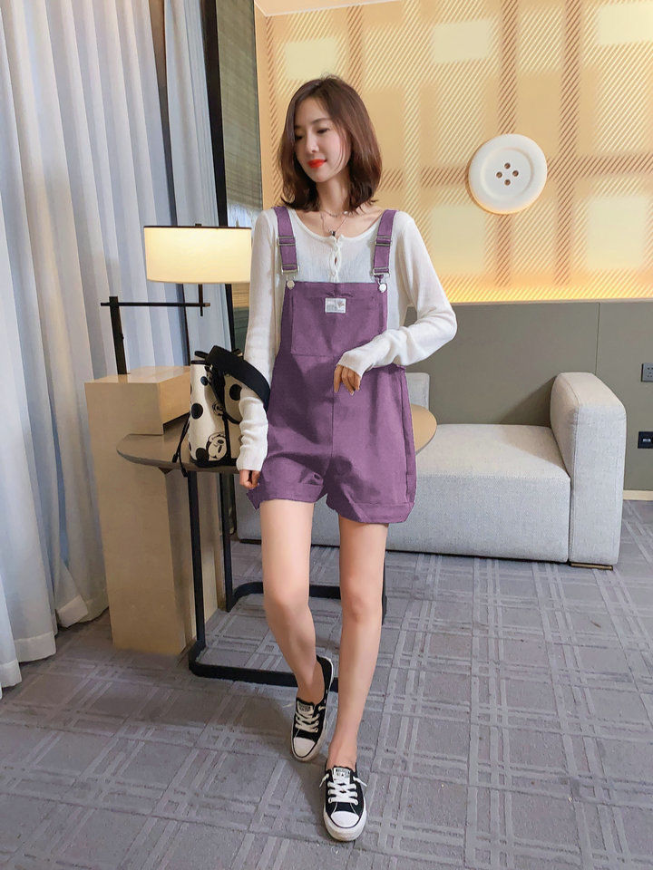 2020夏季牛仔短裤女背带裤新款韩宽松短款减龄洋气小个子直筒女潮