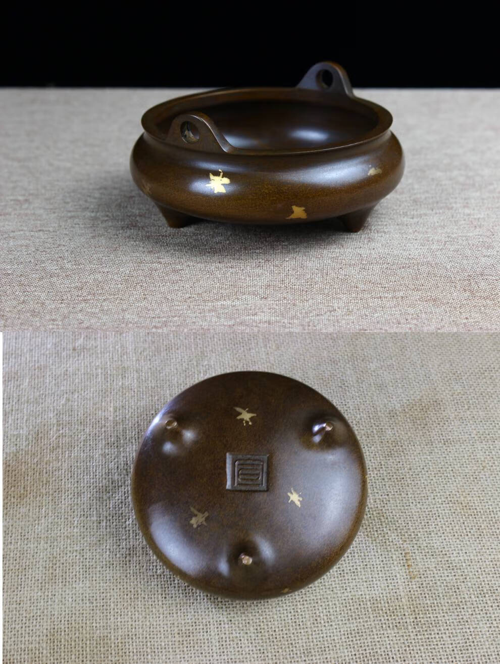 紫铜香炉 香炉铜 居家古典熏香炉明清仿古大明宣德 檀香炉紫铜炉 仿古