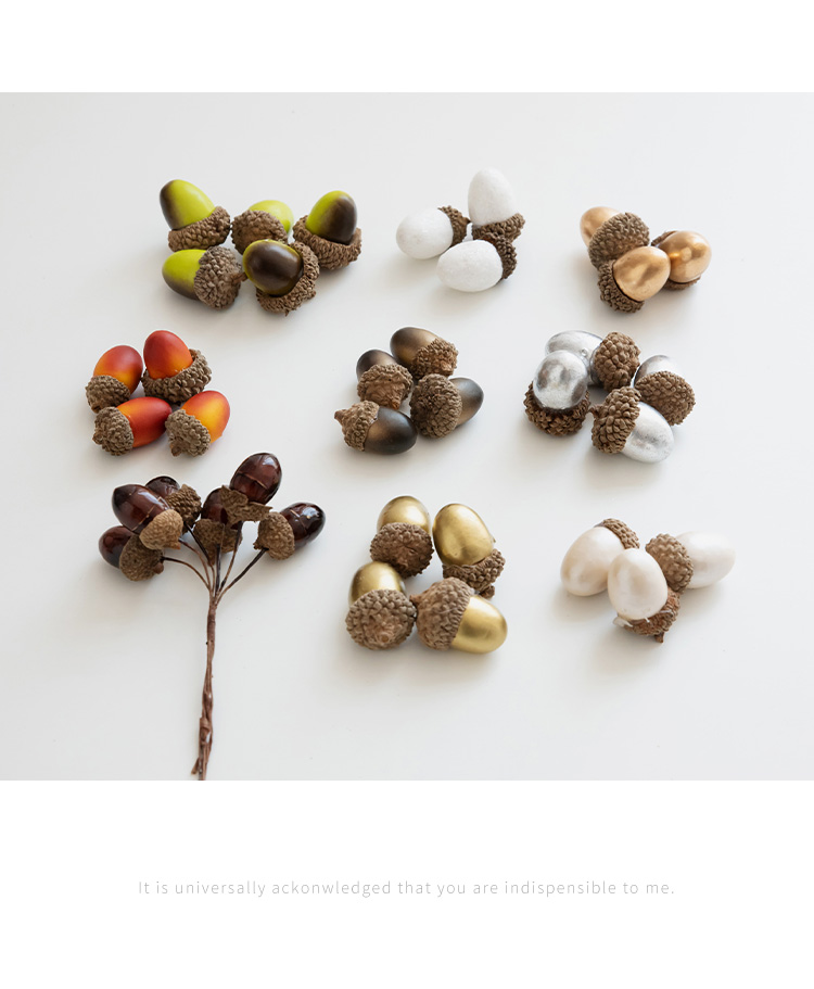 诺琪 森系天然橡子橡果装饰手工干花挂件松干果diy配件圣诞装饰 带杆