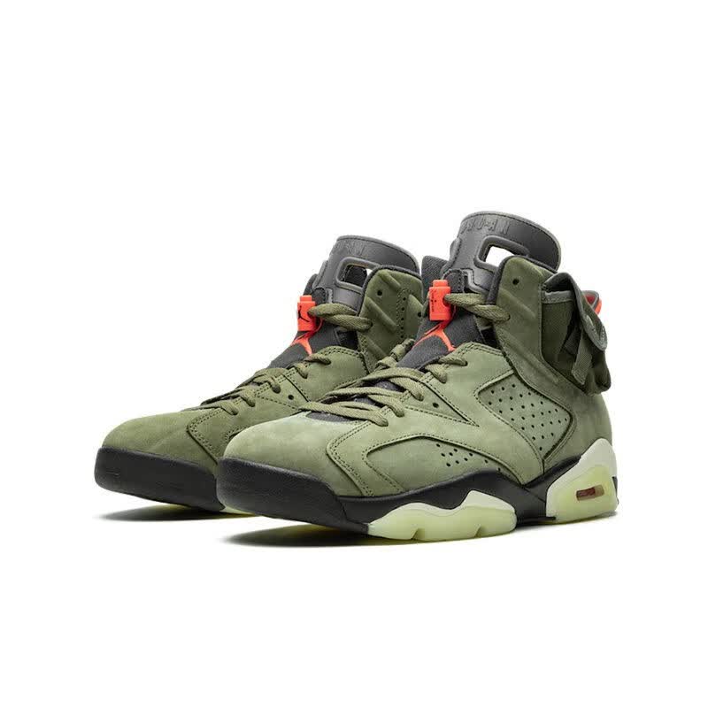 严选好物耐克aj6nikeairjordan6xtravisscott乔6篮球鞋ts联名卡其棕dh