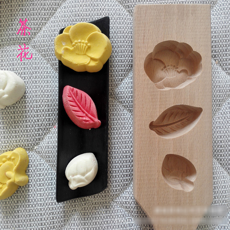 日式和果模花馒头模具面食花样花馍手工糕点压花模型青团花叶模子儿童
