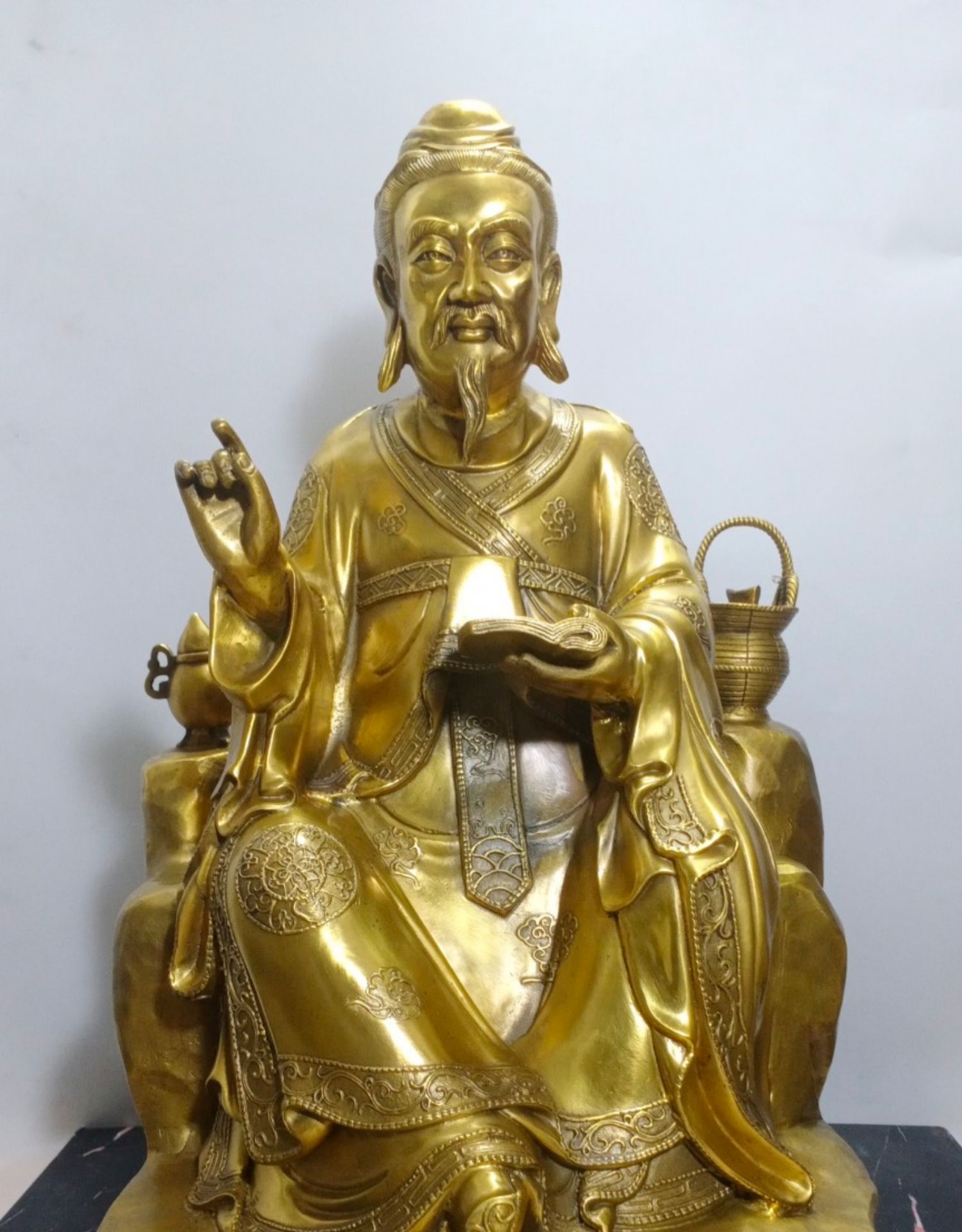 鼎盛福纯铜药王孙思邈神像摆件居家药店医院供养安康医师人物工艺品c