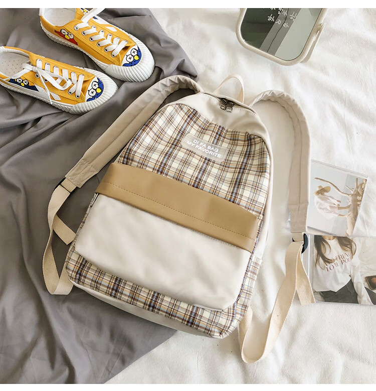 ins风书包女日系韩版森系少女高颜值好看的背包高中大学生双肩包女