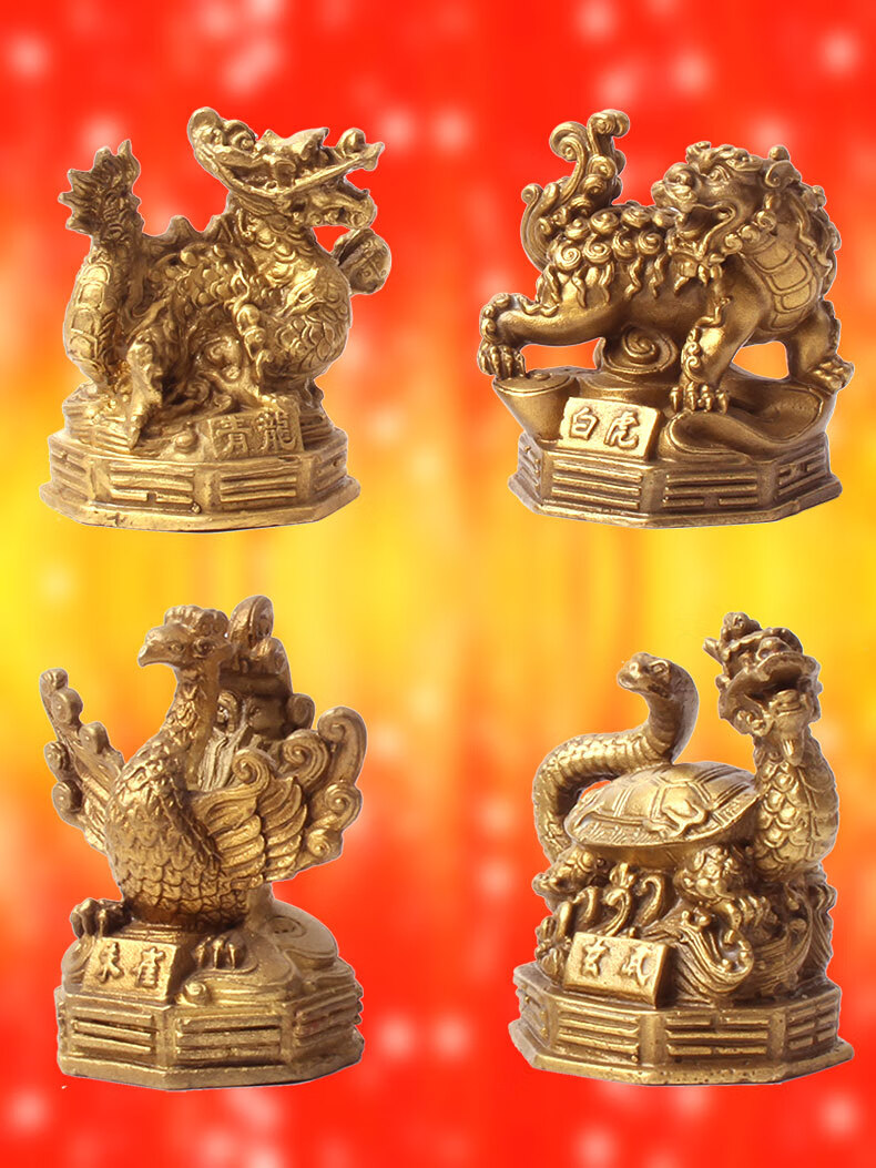 玄友风水朱雀玄武工艺品铜器摆件四神兽青龙白虎四圣兽摆设白虎18