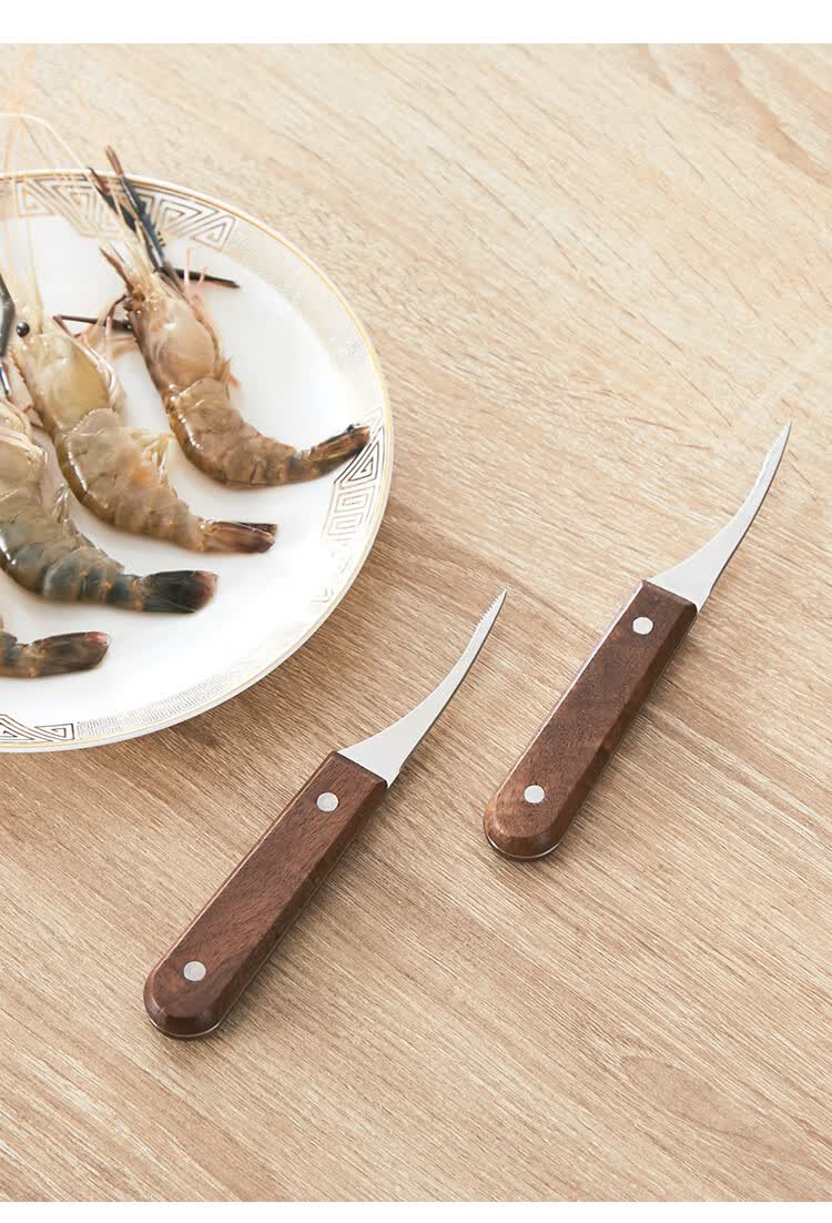 莱贝ryback不锈钢去虾线神器开虾背刀厨房清理家用剥小龙虾工具虾肠剖