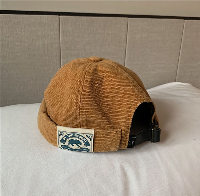 士瓜皮帽子男春夏季日系地主帽女学生嘻哈街舞无檐棒球帽 黑色 可调节