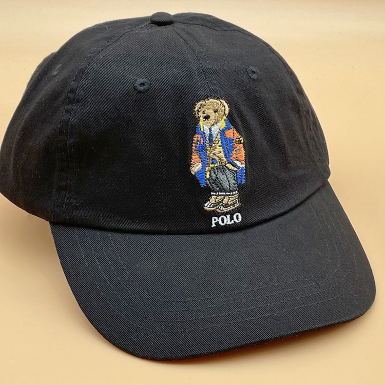 高品质拉夫劳伦保罗帽保罗刺绣小熊帽子polo水洗软顶纯棉棒球帽男女