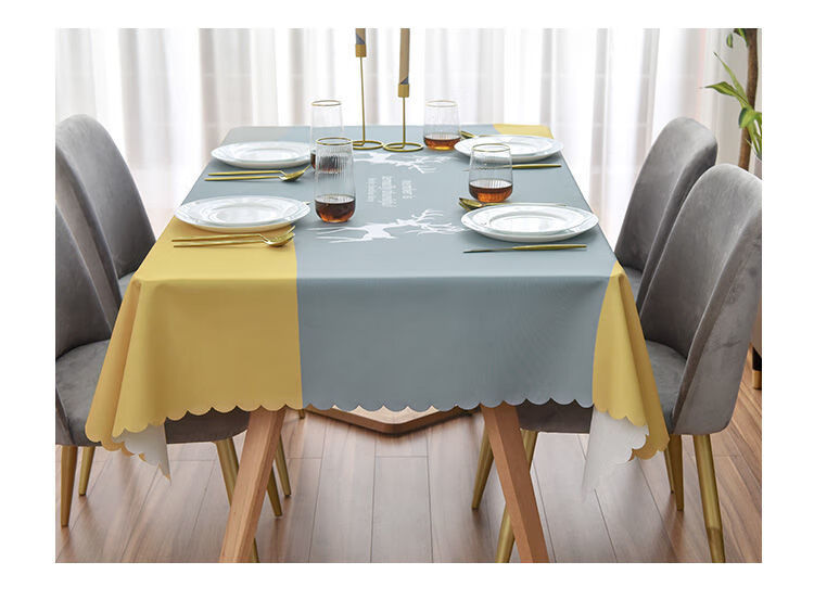 餐桌桌布放水防烫防油茶几家用布桌子桌面罩布桌免洗长方形桌布垫01
