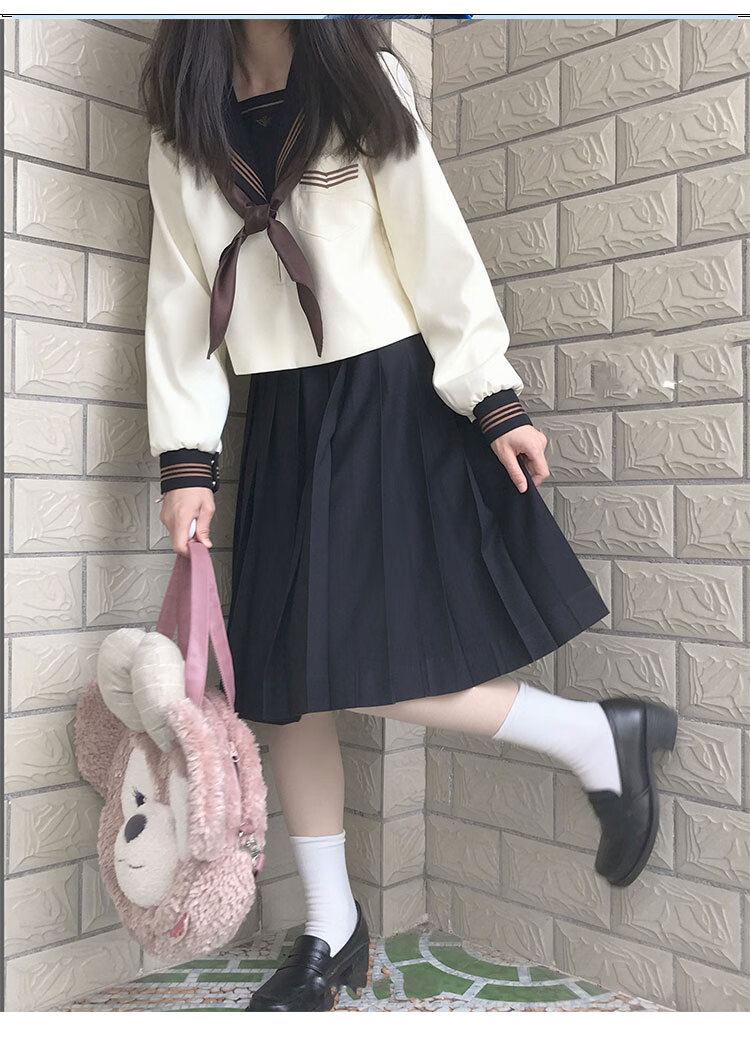 jk制服裙正版一套茶羽中套装学生可爱基础款水手服女长裙套 短袖 短裙