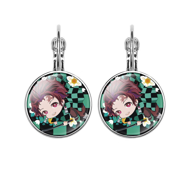 刻沫 鬼灭之刃周边耳环 灶门炭治郎我妻善逸祢豆子同款动漫耳饰学生