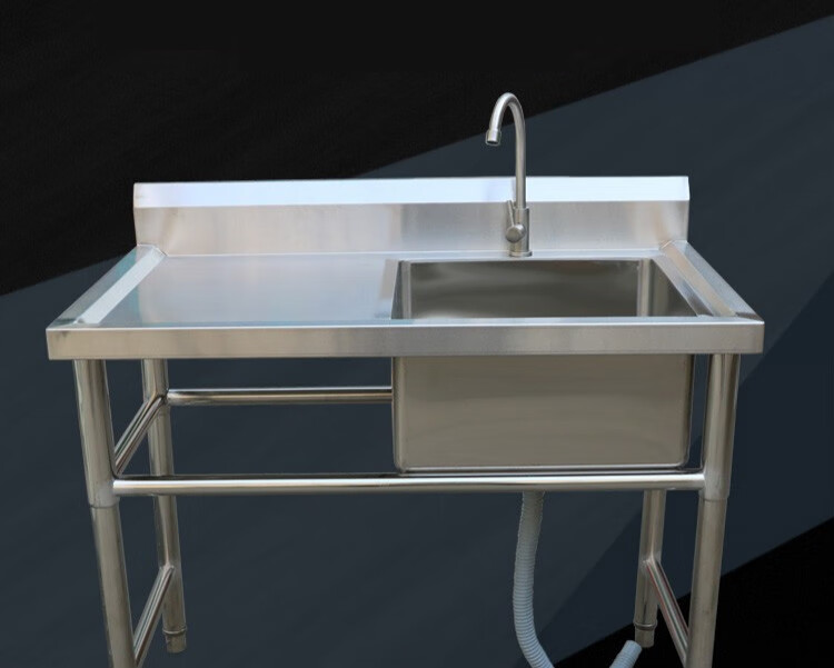 不锈钢水池商用厨房单水槽洗菜盆洗碗池带支架操作台平台酒店家用