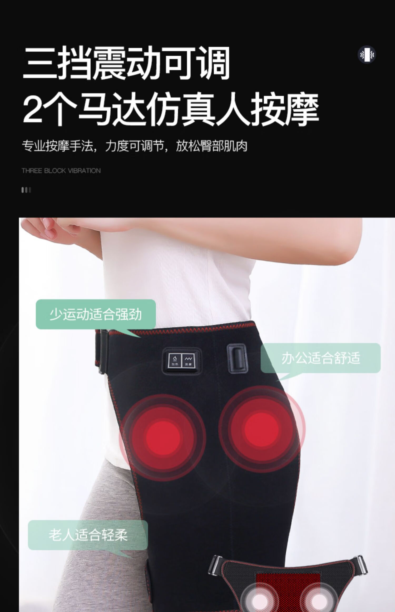 髋股骨头臀部加热理疗器大腿胯部按摩髋关节艾灸热敷保暖电热护髋均码