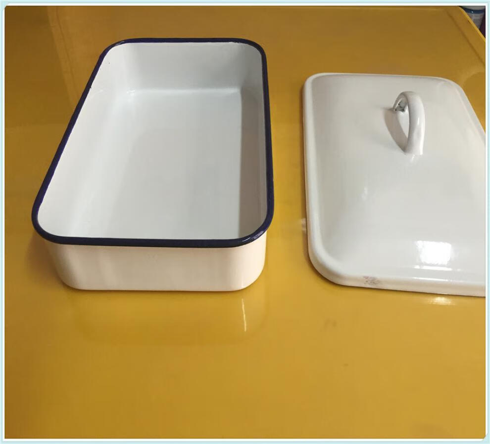 搪瓷托盘方盘酒店用白色盘子实验室用化工白方盘长方形消毒盘28423c