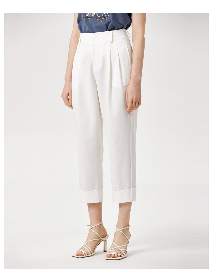 migaino/曼娅奴休闲裤女夏2020新款胯大腿粗显瘦百搭薄款直筒裤子