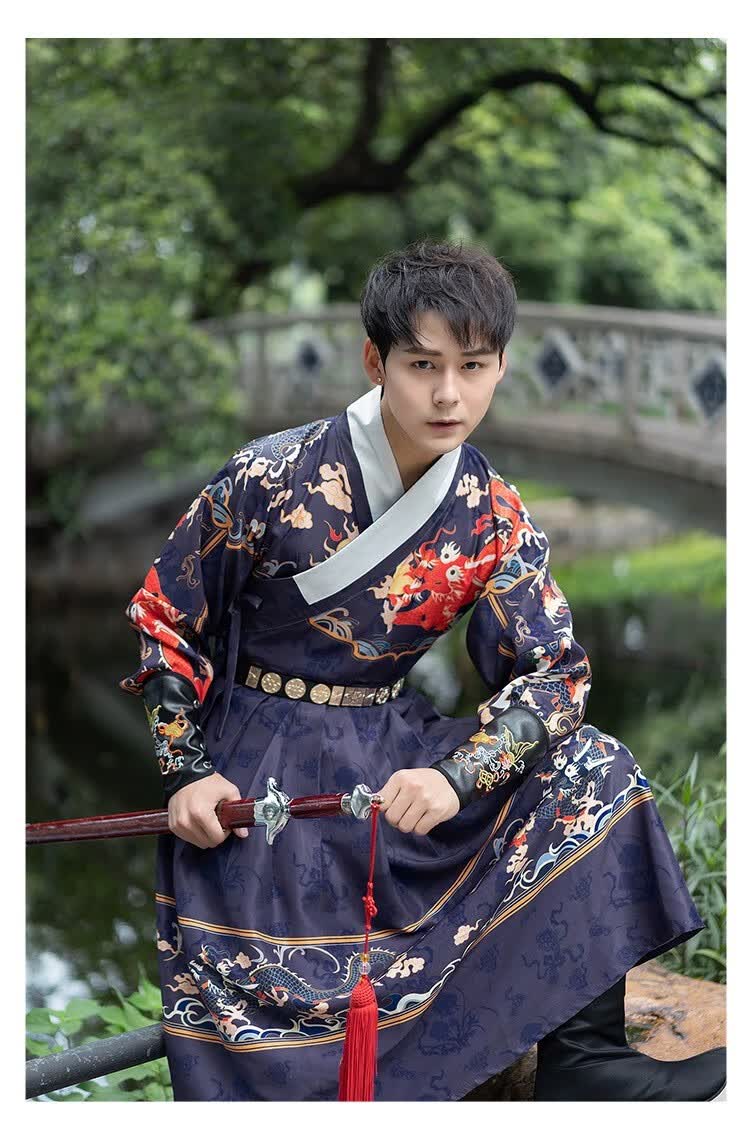 锦衣卫飞鱼服男魏晋中国风古装武侠表演剧本杀服锦衣卫汉服男款秋季