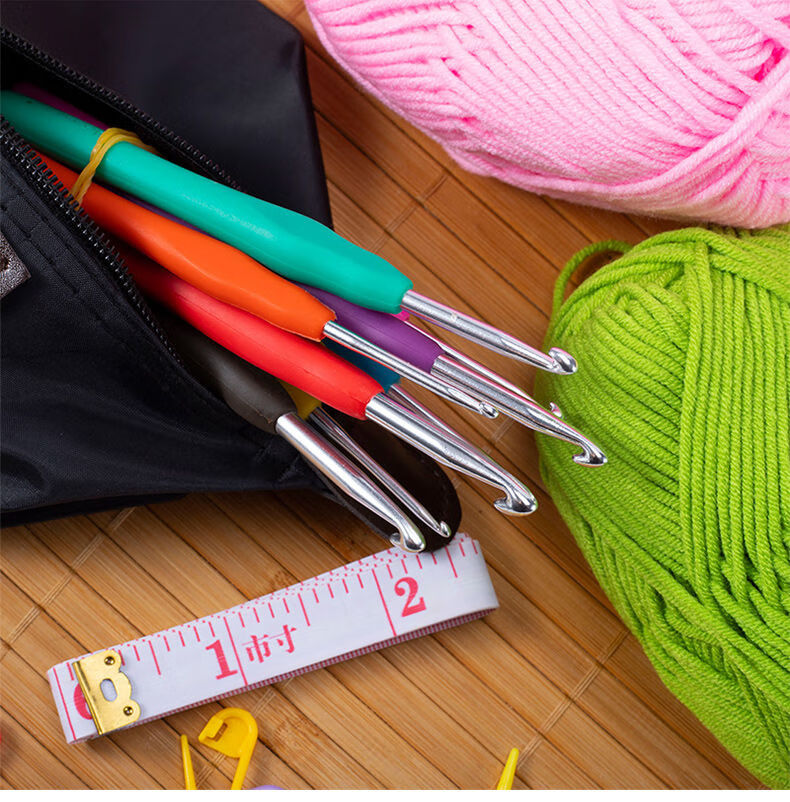 钩针工具套装初学者勾针织毛衣针毛线手工编织软柄钩针diy材料包 基础