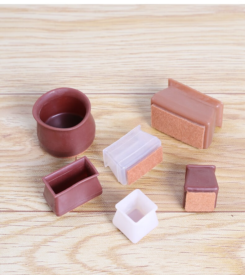 可狄 硅胶桌椅脚套通用凳子腿保护套加厚桌椅脚垫餐椅垫脚sr 胡桃色