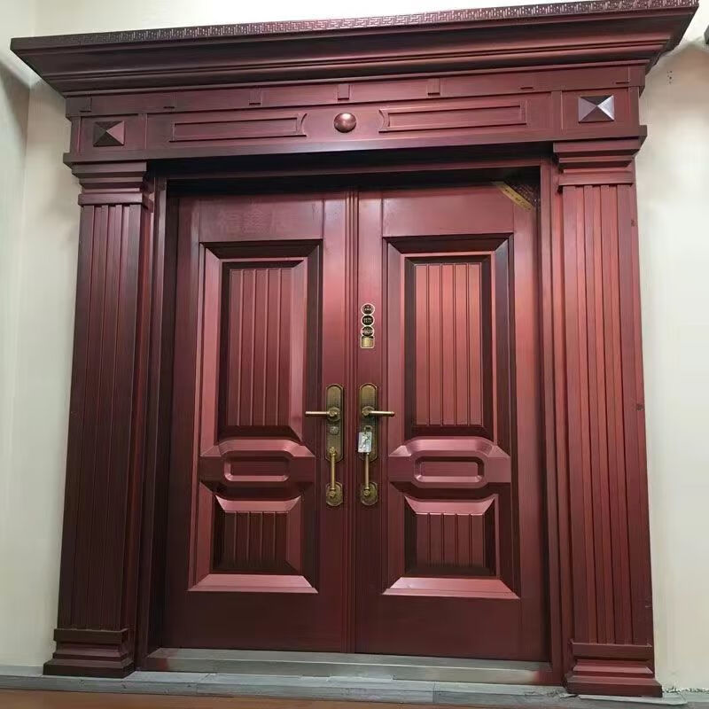 锌合金甲级防盗门自建房农村入户门家用大门堂屋门仿铜门农村大门