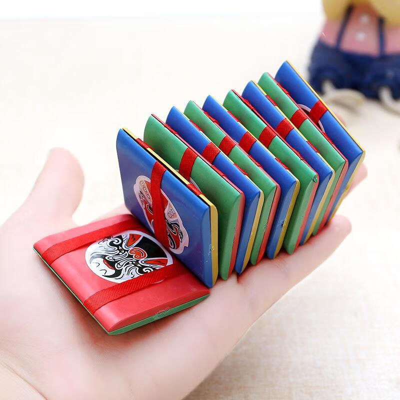 定制儿童怀旧传统翻板脸谱魔术翻板积木魔板翻板10片翻板地摊玩具熊猫