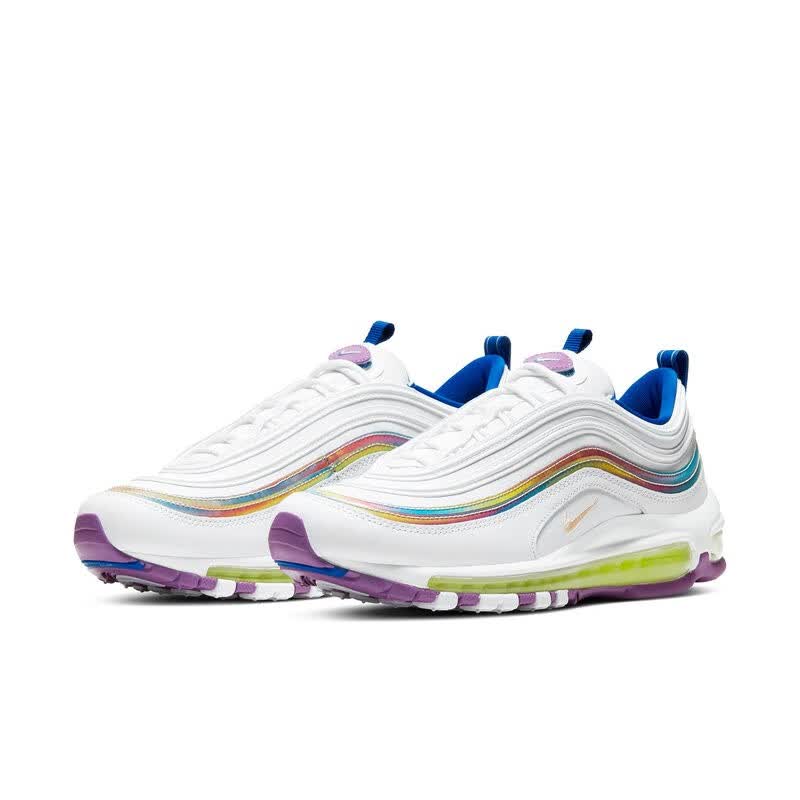 nike耐克airmax97女子弹头气垫运动休闲鞋ct6806921733米白彩虹渐变dd