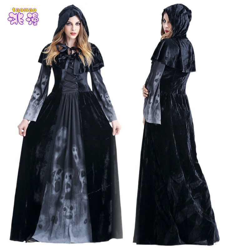 万圣节服装瘟疫医生女巫装cosplay化妆舞会舞台角色演出服 魔法师