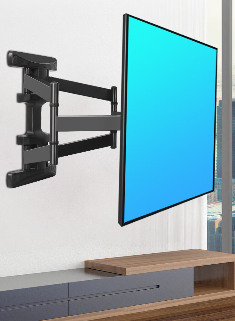 三策50607080100英寸电视伸缩旋转架六臂支撑大承重拉伸可调支架电视