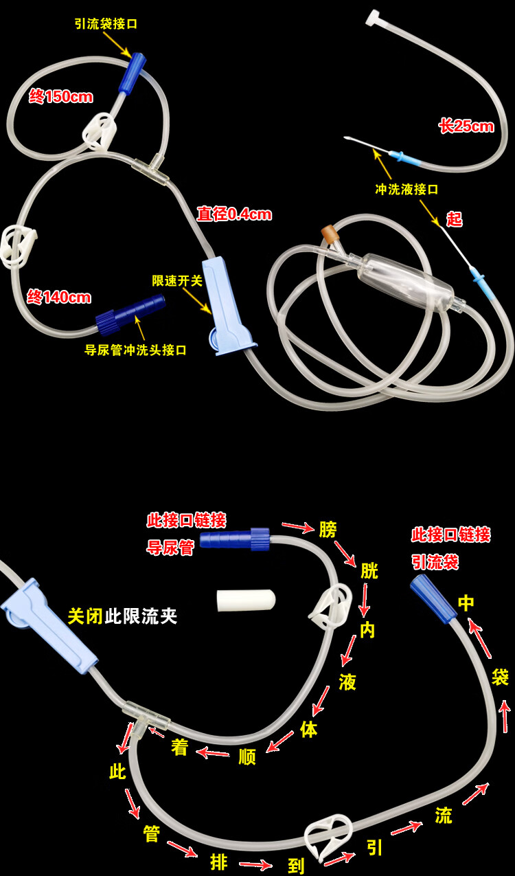 新品特价一次性使用膀胱冲洗器家用连接导尿冲洗管器15支