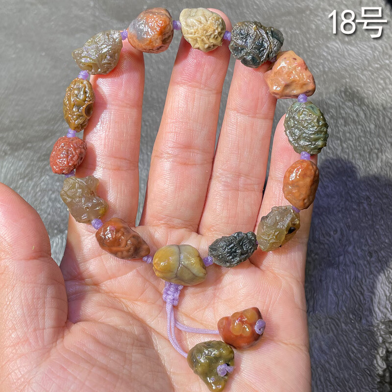 阿拉善手串 戈壁石 玛瑙原石 奇石 阿拉善石 筋脉石原石手串 24号单颗