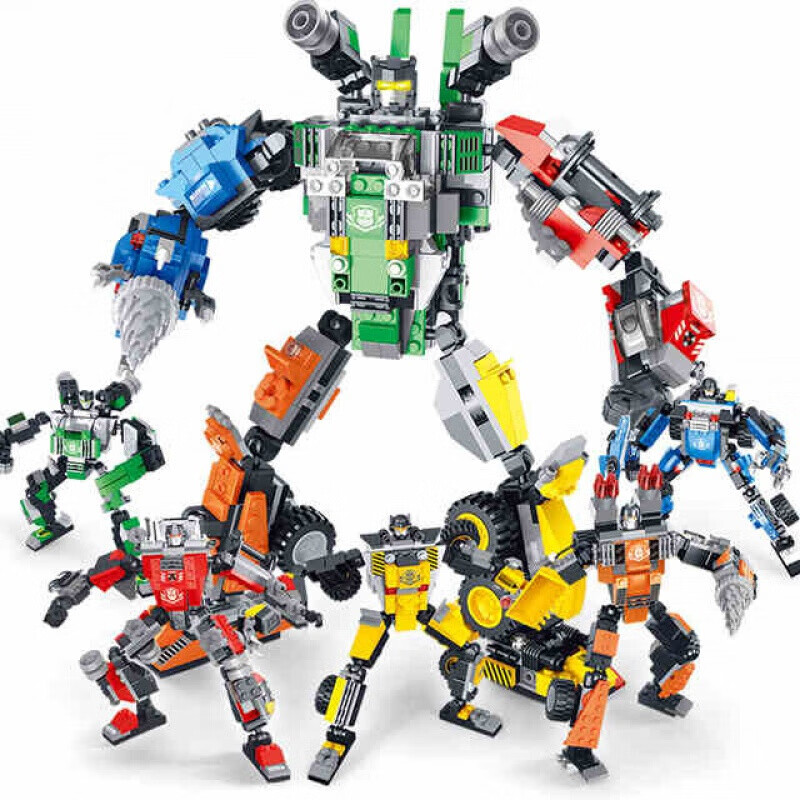 定制星钻积木积变战士恐龙变形机器塑料拼插拼装儿童玩具生日礼物狂暴