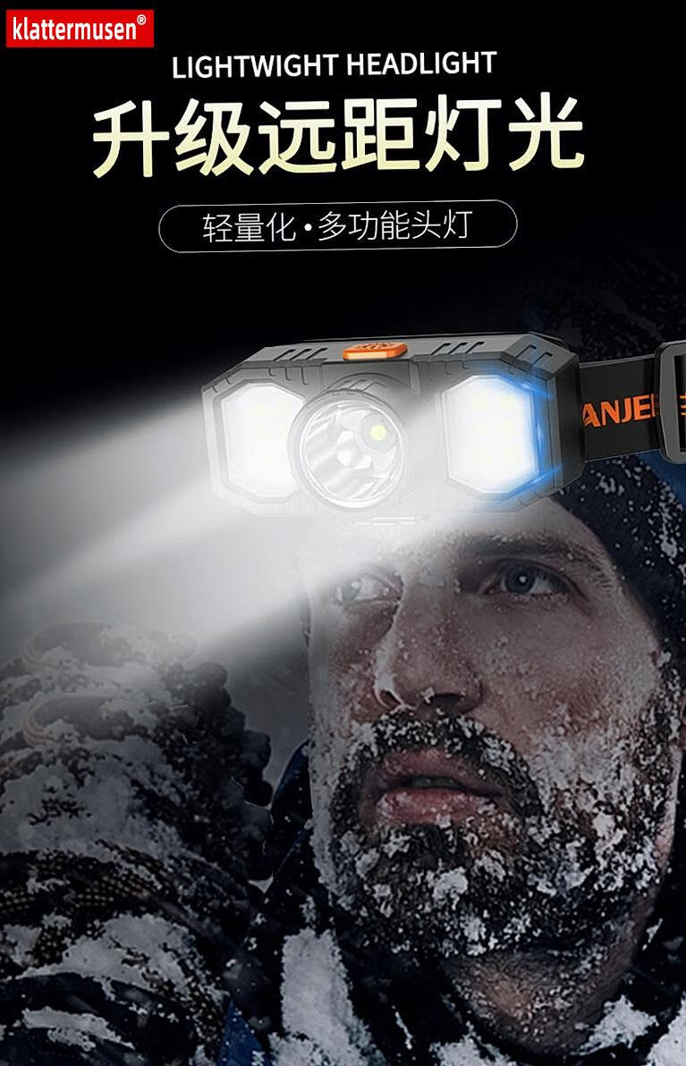 羽俙碧探照灯头戴式头灯强光可充电头戴式超长待机超亮远射led探照夜