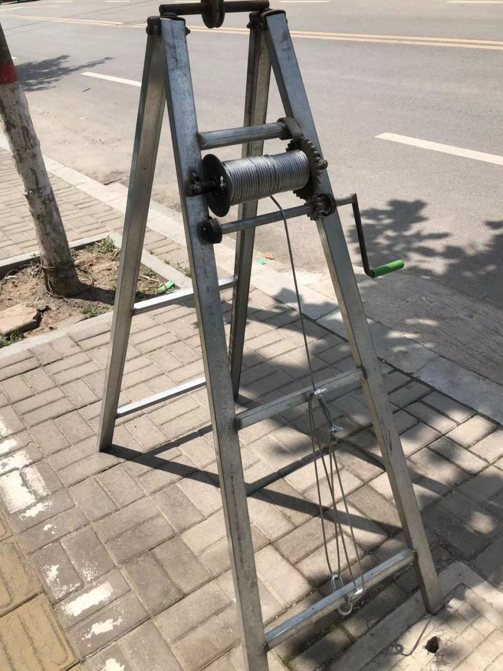 农用灌溉折叠潜水泵吊泵架子机井架子辘轳井架子镀锌钢管深井架子 圆