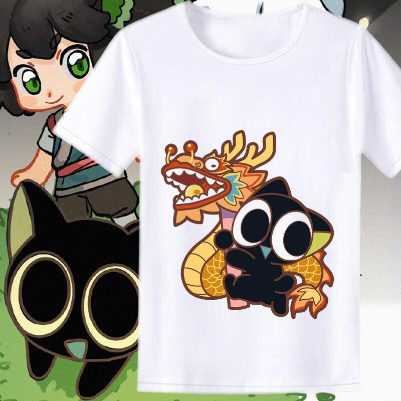 罗小黑战记衣服罗小黑战记国潮动漫电影周边衣服小黑t恤无限小黑哪吒
