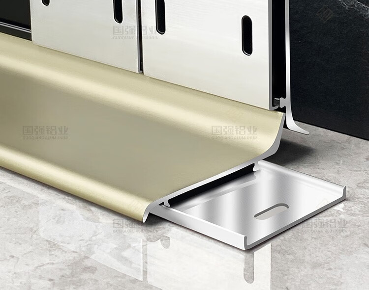 简梓【德国品质】钛合金踢脚线 铝合金踢脚线卡扣不锈钢金属黑色钛镁