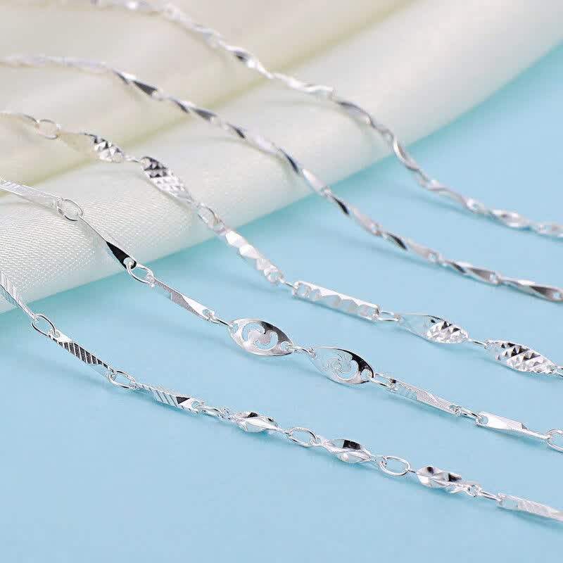 老凤祥云同款999纯银项链女时尚锁骨链足银短款单链细款百搭裸链配链