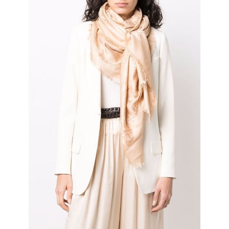 欧洲直采fendi芬迪服饰配件2022春夏女性围巾披肩fxt069ajw8f1hp1白色