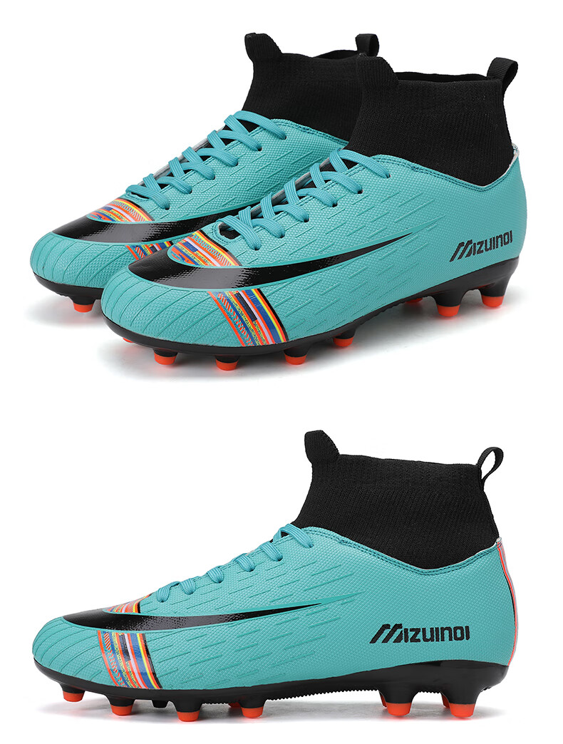 足球鞋男高帮长钉ag钉飞织透气袜套足球鞋学生儿童青年成人35-45码