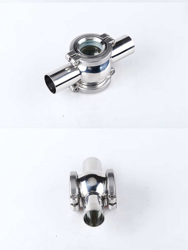 亦淳304不锈钢球形/管道视镜/卡箍式四通视镜/直通视盅 Φ45【图片