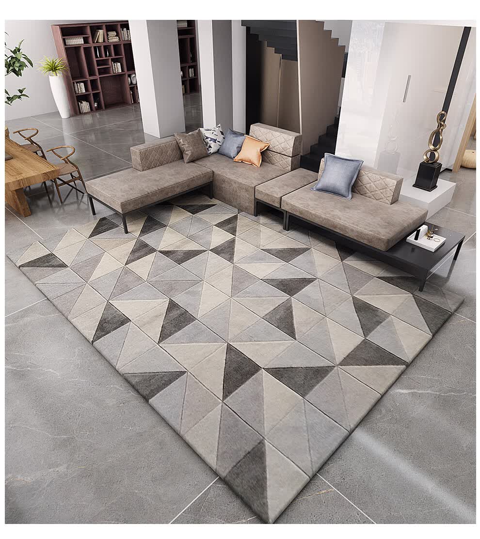 绅士狗地毯简约现代羊毛地毯客厅手工定制地毯卧室床边毯dz28670按